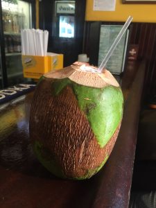 Yummy fresh coconut in San Juan, Puerto Rico