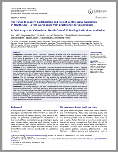 Hefti, et. al. The Tango to Modern Collaboration and Patient-Centric Value Generation in Health Care - a real-world guide from practitioners to practitioners (2024)