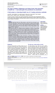 Hefti, et. al. The Tango to Modern Collaboration and Patient-Centric Value Generation in Health Care - a real-world guide from practitioners to practitioners (2024)