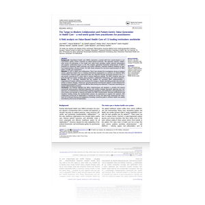 Hefti, et. al. The Tango to Modern Collaboration and Patient-Centric Value Generation in Health Care - a real-world guide from practitioners to practitioners (2024)